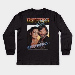 Vintage Aesthetic Kris Kristofferson & Rita 1980s Kids Long Sleeve T-Shirt